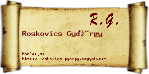 Roskovics György névjegykártya