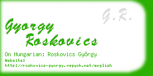 gyorgy roskovics business card